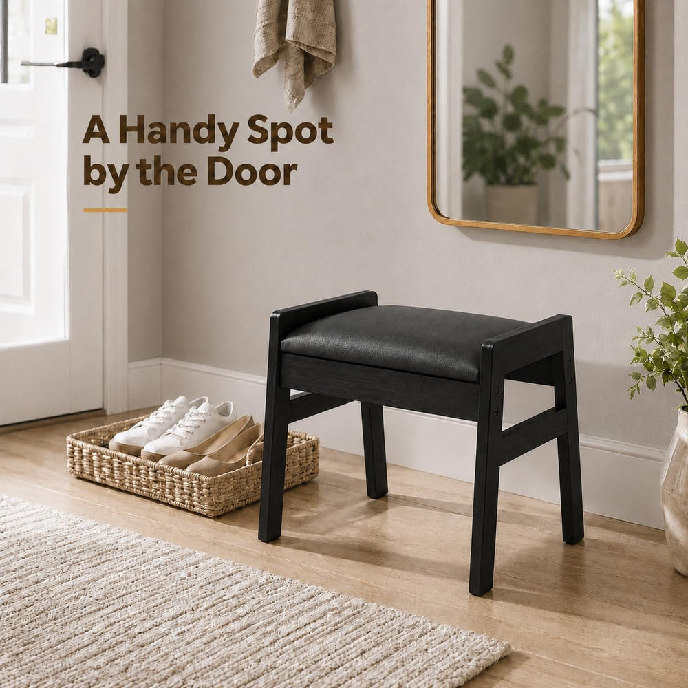 BAMBOOHOMIE Foot Stool Ottoman, Modern Vanity Stool Chair for Makeup with Rem...