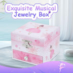 Girls Musical Jewelry Box with Drawer and Spinning Ballerina,Fairy Disign Kids Music Box for Little Girls Gifts Jewel Storage for Kids Ages 3-10