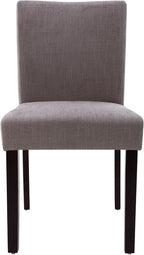 Watson & Whitely Upholstered Dining Chairs Set of 6, Fabric Armless Dining Room Chairs with Solid Wood Legs & Back Side Chair for Kitchen, Living Room, Restaurant, Dark Grey