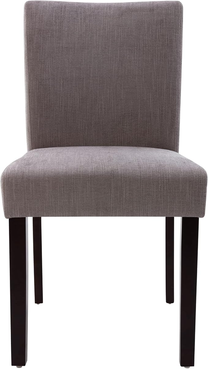 Watson & Whitely Upholstered Kitchen & Dining Room Chairs with Low Back, Performance Fabric Dining Chairs Set of 2, Modern Armless Dining Table Chairs with Solid Wood Legs, Dark Grey