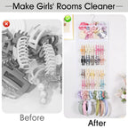 SNOWSTAR Hair Claw Clip Organizer, Large Transparent Bag for Scrunchies Holder and Hair Ties Organizer with Women Girls, Hair Accessorie Hanging Storage Home Decor Wall, Door