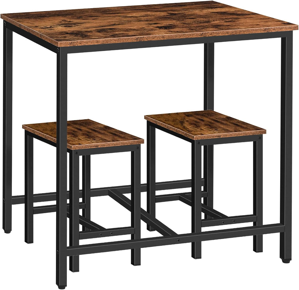 HOOBRO 3-Piece Industrial Dining Table Set, Kitchen Table, Space Saving Dinet...