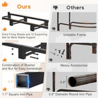 8ft Firewood Rack Outdoor with Waterproof Widened Cover, Heavy Duty Firewood Holder Included Supporting Strap, Powder-coated Wood Rack for Firewood Storage