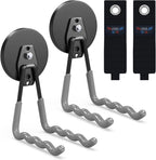 3-H Magnetic Wave Hooks Heavy Duty 2 Pack, Large Magnet Garage Hooks Heavy Duty and Strong Utility Magnetic Tool Holde for Hanging and organizing Garden Power Tool (Grey