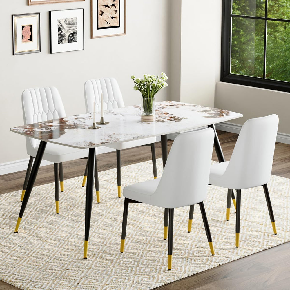 Dining Room Table Set for 4,Dining Table Set for 4, Sintered Stone Kitchen Ta...