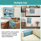 Teniux Remote Control Holder Faux Leather Armrest Organizer with 6 Pockets for Recliner Couch Sofa, Armchair Caddy for Smart Phone, Book, Magazines, Ipad, Remotes (Teal)