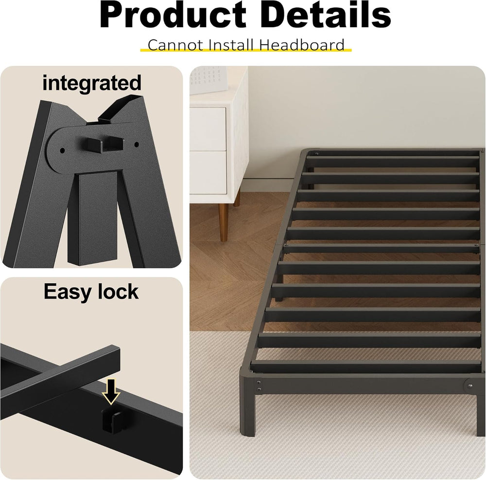 Yicensen 8 Inch Twin Bed Frames No Box Spring Needed,