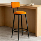 Tall Executive Office Chair, Metal Frame Side Chair, Commercial Stainless Steel Stool, Bar Stools, for Small Spaces Home Bedroom Study(Orange,75cm)
