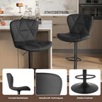 Miereirl 3-Piece Counter Height Bar Table Set, 55 Inch Walnut Pub Dining Table & 2 White Swivel Adjustable Bar Stools, PU Leather Counter Chairs with Backrest for Kitchen Island Dining Room