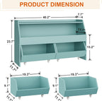 Toy Storage Organizer for Kids, Toy Storage Cabinet with Drawers, Boys and Girls Toy Shelf with Wheels, Toy Organizer Kids Bookshelf with Storage for Nursery, Playroom, Bedroom (Blue)