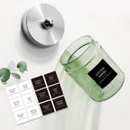 Amolliar Sage Green Glass Apothecary Jar, Qtip Holder Metal Lid & Sticker, Bathroom Qtip Dispenser Storage Canister, Perfect for Cotton Balls, Swabs, Round Pads, Bath Salt, Floss,Brushed Nickel 1 Pack