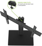 Kanto TTS100 Tabletop TV Stand for 37" to 60" TVs | Supports up to 88 lb | Height Adjustable | Swivels up to 30° | Tilts -5° | Black