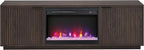 Henn&Hart Rectangular TV Stand with 26" Crystal Fireplace for TV's up to 78" in Alder Brown, for Home, Living Room, Bedroom, Entertainment Room, Office