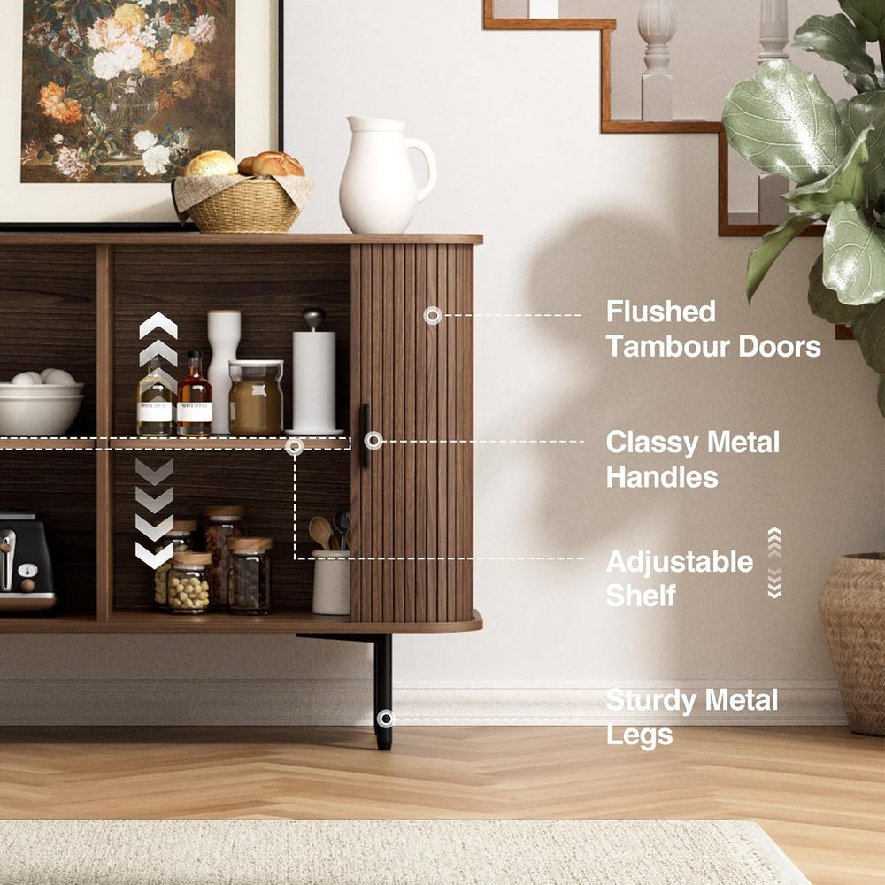 FiveWillowise 47''W x 32''H Buffet Sideboard Cabinet with Sto...