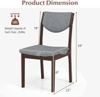 GOFLAME Wood Dining Chairs Set of 4, Linen Fabric Upholstered Kitchen Side Chairs with Padded Seat & Back, Rubber Wood Legs, Farmhouse Armless Dining Room Chairs for Living Room Restaurant