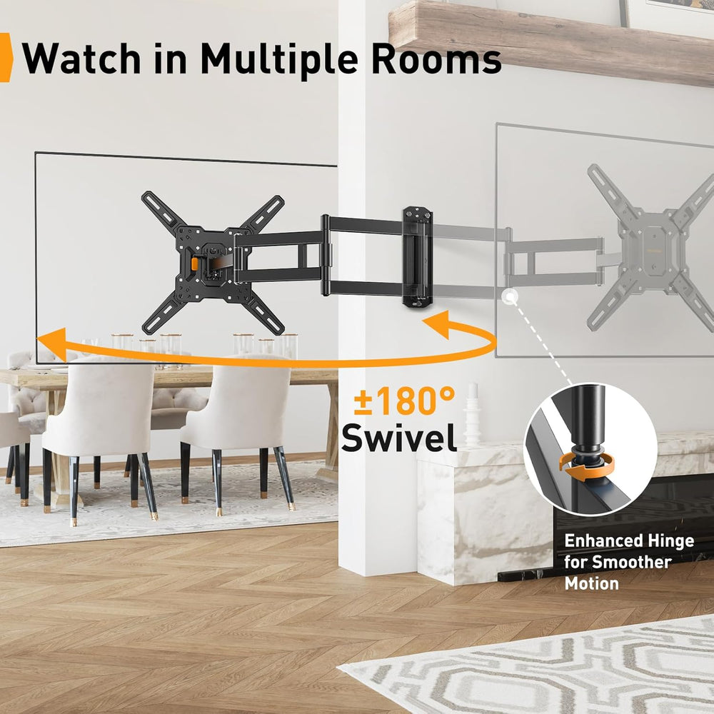 Perlegear Long Arm TV Wall Mount for 32-65″ TVs, 37.4” Long Extension | Max V...