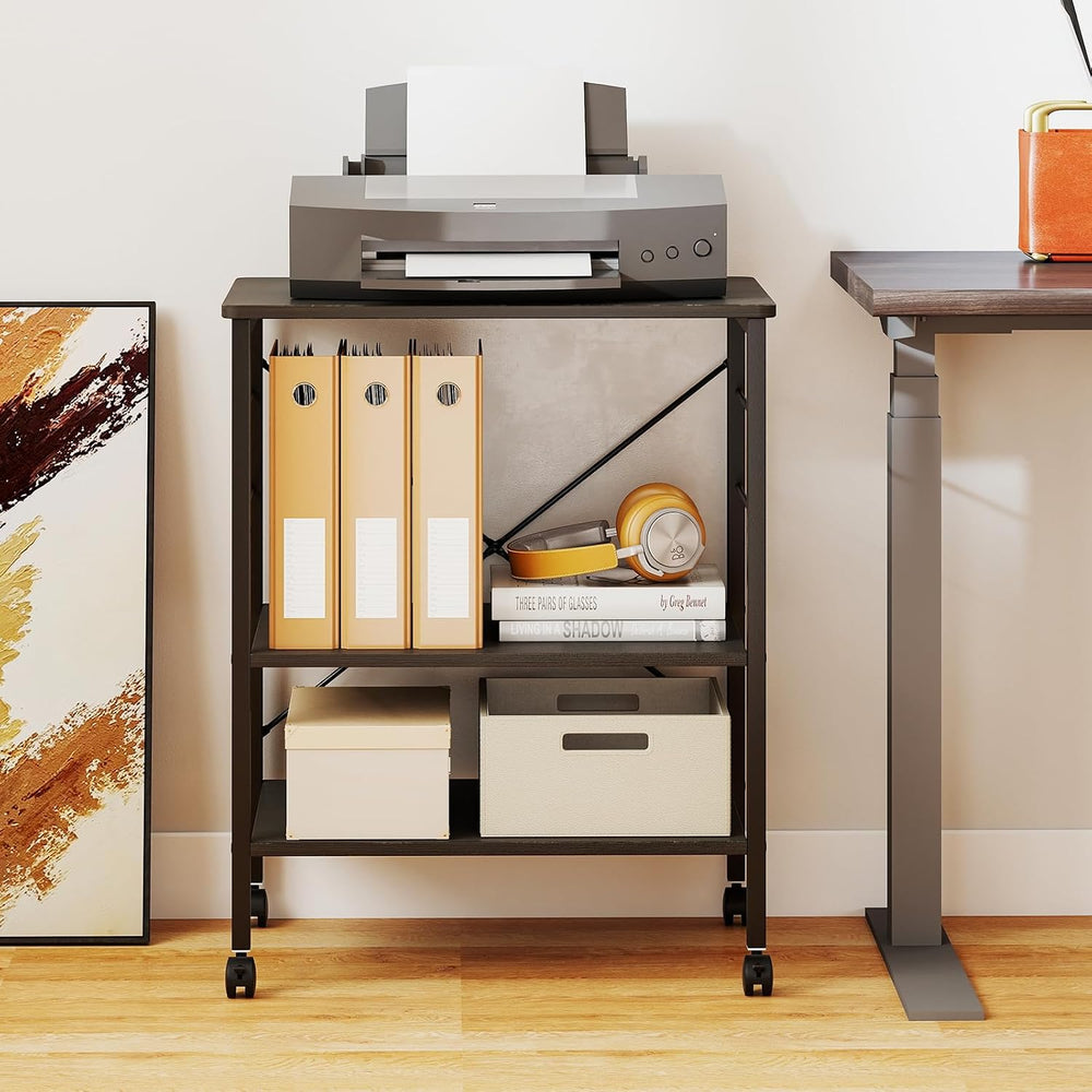 GIANTEX Kitchen Bakers Rack 3-Tier Microwave Cart on Wheels, Industrial Utili...
