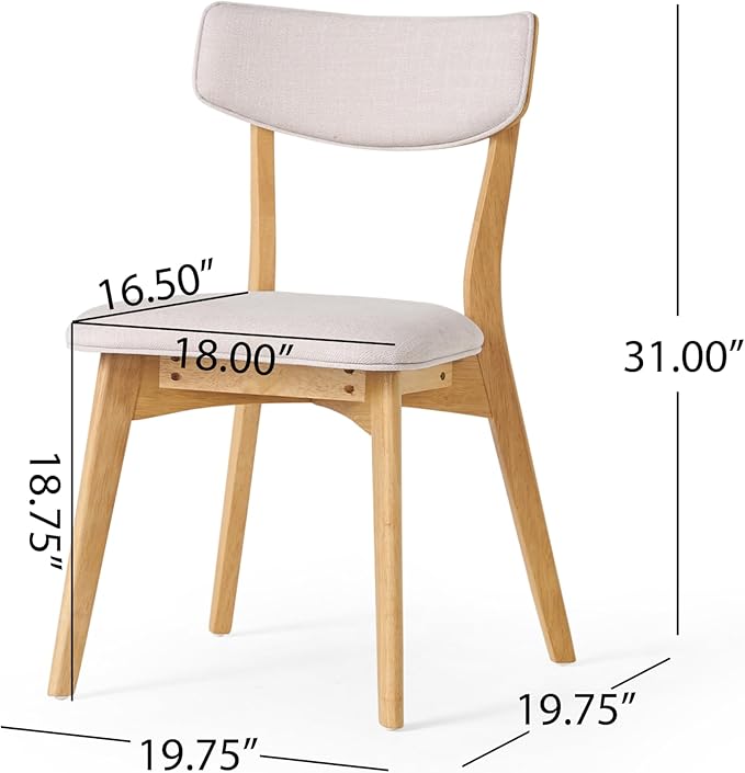 Christopher Knight Home Abraham Mid-Century Modern 7 Piece Dining Set with A-Frame Table, Light Beige + Natural Oak