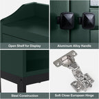 Over The Toilet Storage, Bathroom Over The Toilet Organizer, Above Toilet Storage with Double Doors and Soft Hinges Over Toilet Storage Shelf Over The Toilet Storage Cabinet (Forest Green)