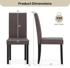 Giantex Upholstered Dining Chair Set of 4, Mid Century Modern Fabric Kitchen Chairs with Rubber Wood Legs, Thick Padded Seat, High Back, Side Armless Chairs for Living Dining Room (Brown)