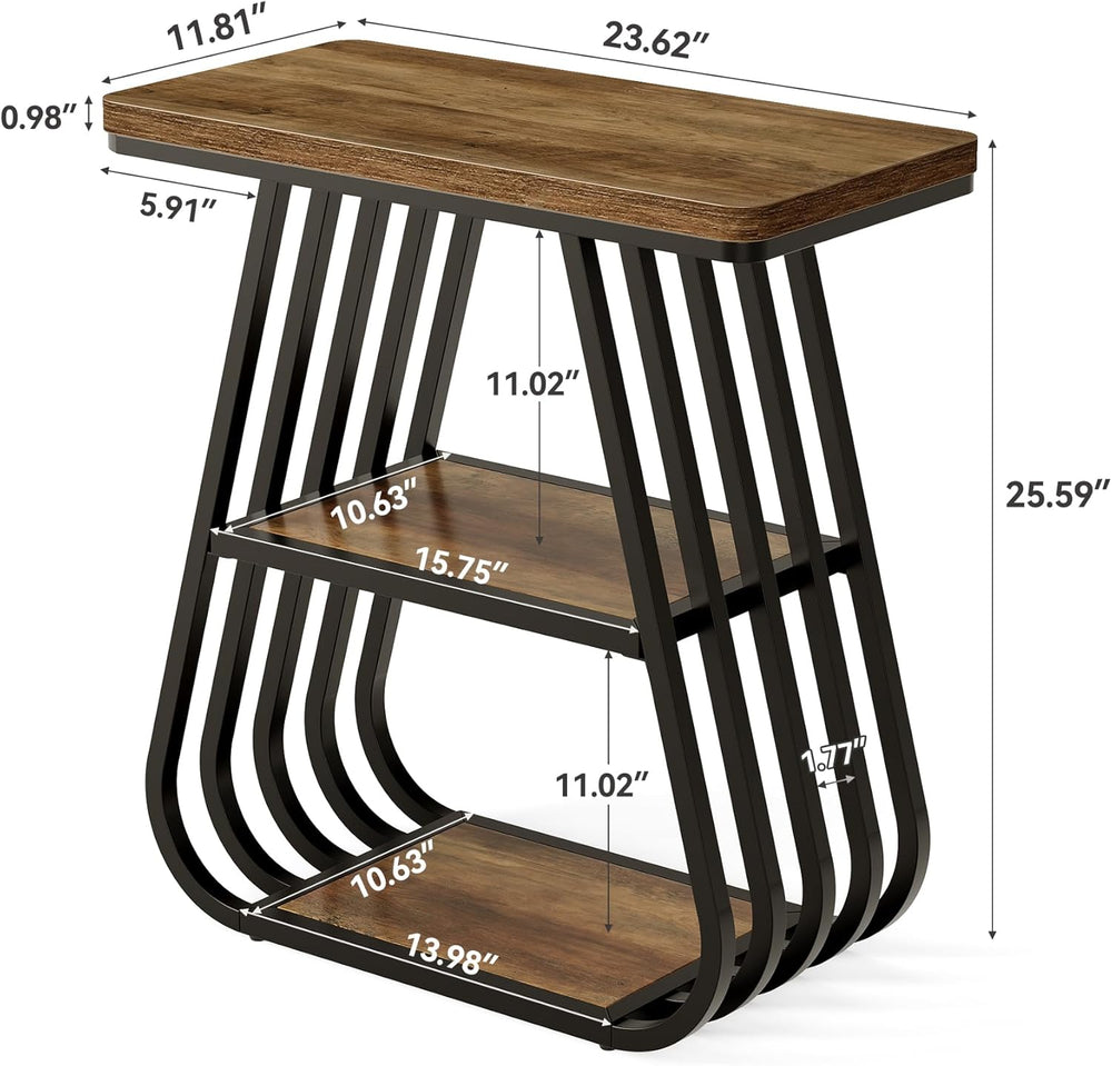 LITTLE TREE End Table for Living Room, 3-Tier Side Table for Small Spaces, In...