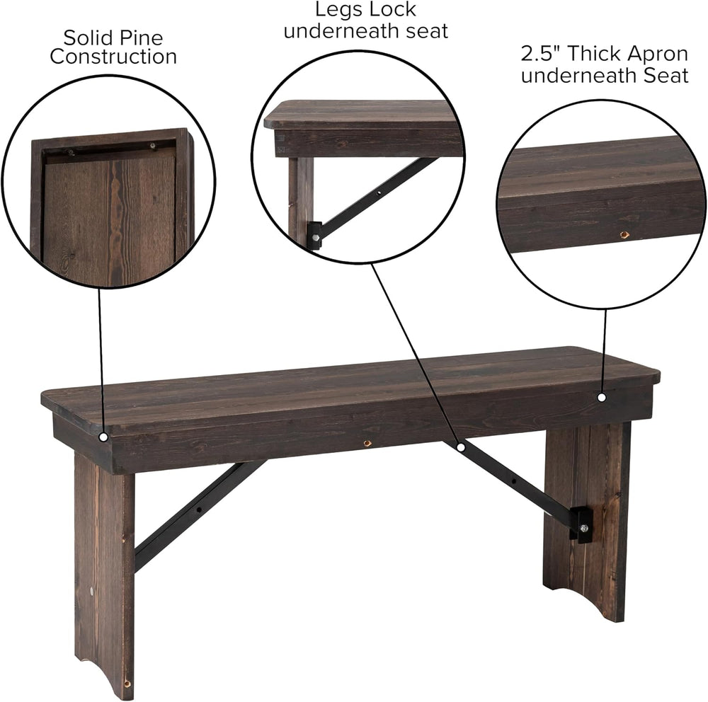 Taylor & Logan Ingles 40'' x 12'' Mahogany Solid Pine Fol...