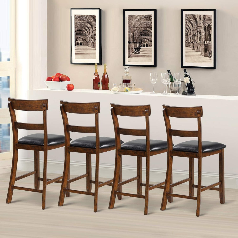 ERGOMASTER Dining Chairs Set of 4, Farmhouse 25.5" Bar Chairs, Rubber Wo...