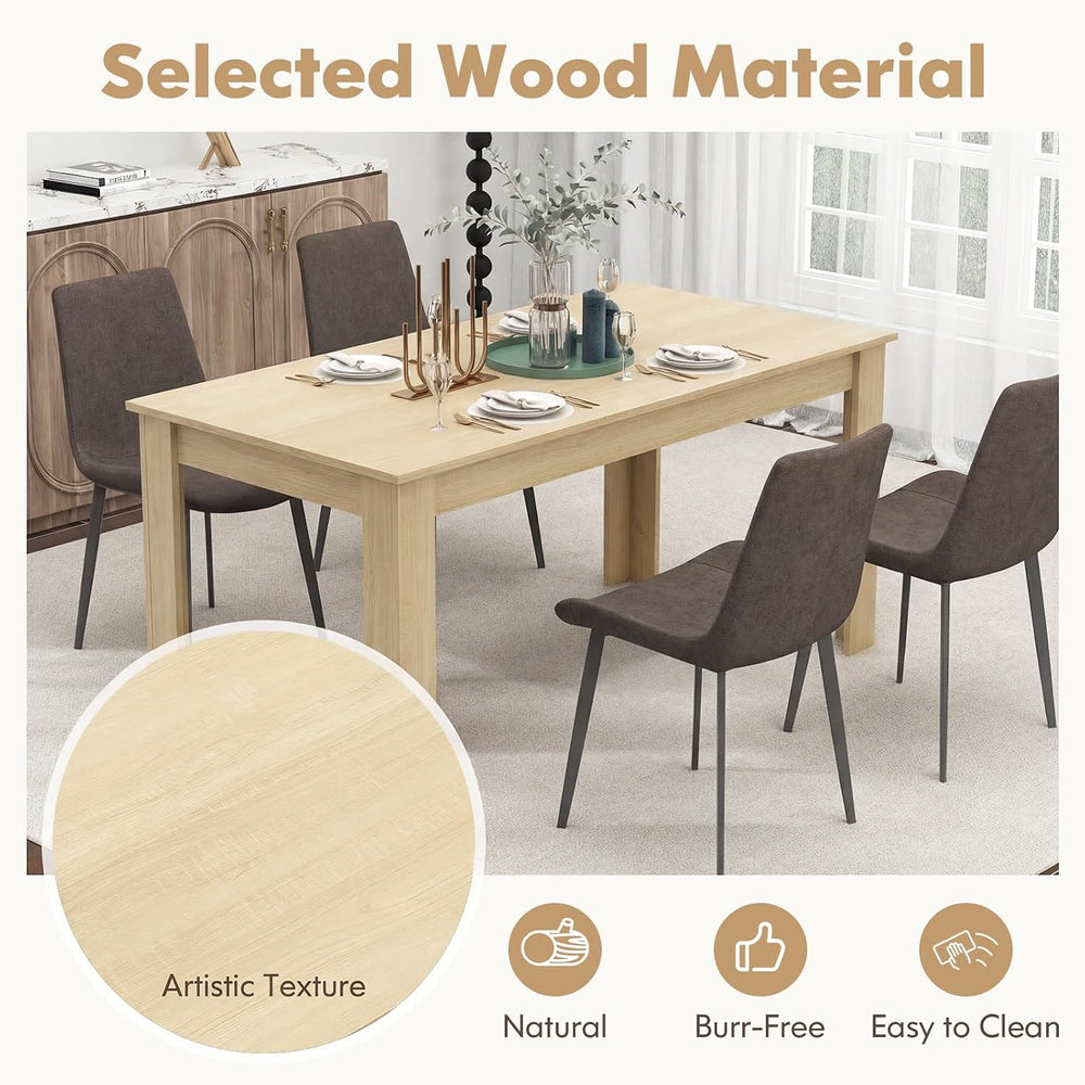 GOFLAME Dining Table for 4-6 People, 63” Modern Kitchen Table with L-Shaped L...