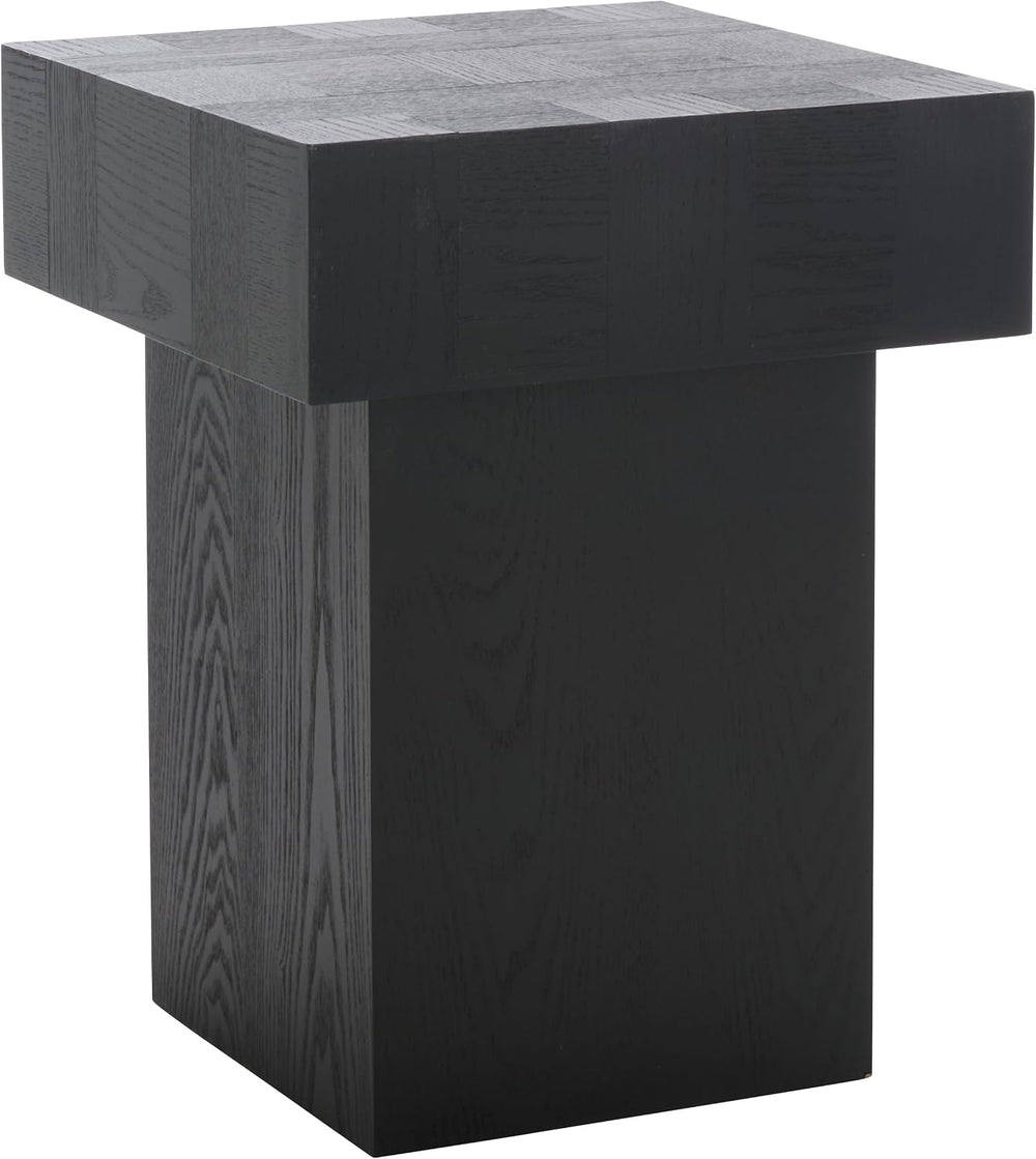 SAFAVIEH Home Collection Hamona Black Square Top Pedestal End Table