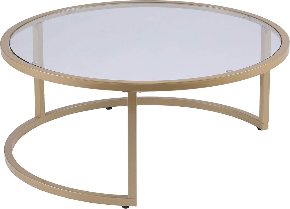 SEI Furniture Evelyn Glam Nesting Coffee Table 2-pc Set, Gold
