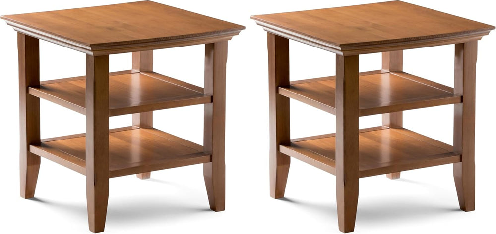 SIMPLIHOME Acadian Solid Wood 19 inch Wide Transitional-Style Side Tables in ...