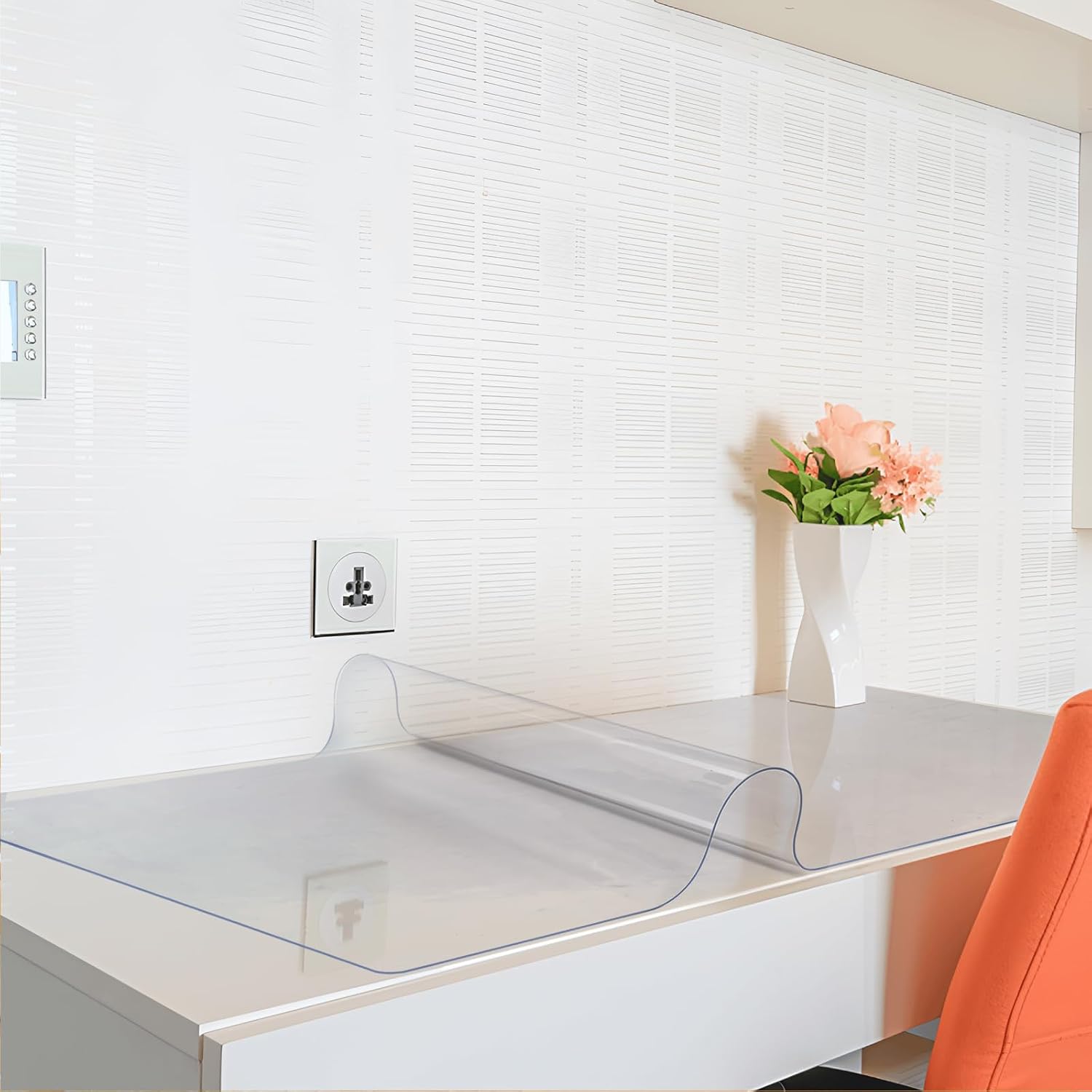 Vicwe Clear Table Cover Protector, 36 x 72 Inch Table Cover, Anti-Scratch | 1.5 mm Thick Clear Table Protector, Waterproof, Heat-Resistant, Easy to Clean, for Dining Room Table,Writing Desk