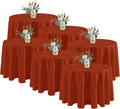 Fitable 6 Pack Rust 120 Inch Round Tablecloth - Stain Resistant and Washable Table Cover, Polyester Fabric Table Cloth for Wedding, Party, Banquet, Formal Events
