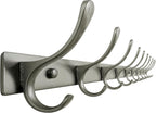 SKOLOO Coat Rack Wall Mounted - 10 Hooks, Heavy Duty, Stainless Steel, Metal Wall Hanger, Sturdy Coat Hooks for Hanging Coats, Jacket, Clothes, Hat, Matte Grey