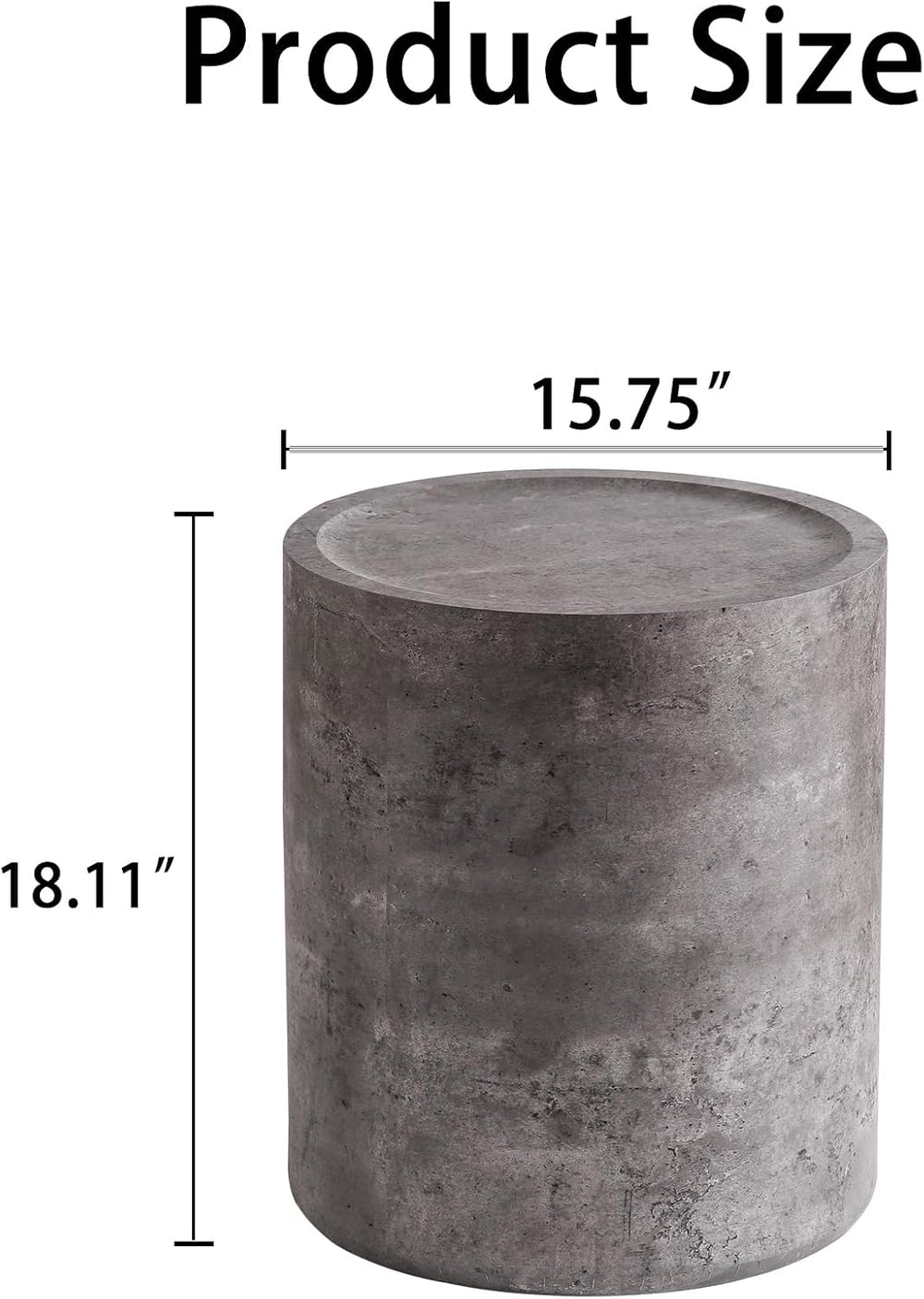 Round End Table with Mars Pattern for Living Room, Modern Drum Circle Side Ta...