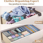 Dresser Drawer Organizer 8 Pack Clothes Underwear Sock Storage Dark Gray Drawer Dividers Grey Foldable Closet Organizer Storage Box Dresser Drawer Organizers