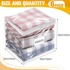 Plastic Storage Bags with Easy-Glide Zipper, Pack of 8, Durable Clear Vinyl Zippered Storage Bags for Clothes Sweaters Comforters Blankets Sheets Bedding (12 x 12 x 12 Inch)