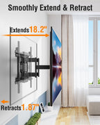 ELIVED Heavy Duty TV Mount for Most 50-110 inch tvs, Holds up to 250 lbs, Full Motion TV Wall Mount Swivel and Tilt, Slim Wall Mount Bracket Max VESA 800x600mm, Fits 12"/16"/18"/24" Studs