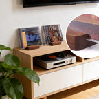 Wooden CD Display Rack, DVD Holder & Phone Stand, Solid Wood Display for CD/DVD/Phone/Picture - 2 pcs (Brown)