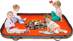 Toy Storage Basket Play Mat for Building Bricks & Blocks - Toy Storage Bags Play Mat with Zipper - Easy use to keep the Kids Rooms neat & tidy - 55 Inches Large size - Orange