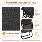 Yaheetech 26" Zero Gravity Recliners Adjustable Set of 2, New Black | Outdoor Folding Reclining Lounge Chairs w/Pillows, Cup Holder Trays and Carry Strap for Camping, Backyard, Beach, Indoor
