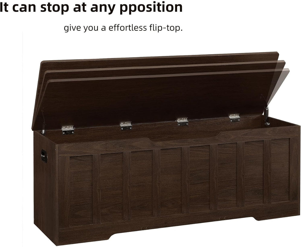 VANKILEY 51.2" Storage Chest Extra Large,Wooden Storage Bench,Espresso |...