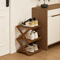 YYW Shoe Rack, Foldable Bamboo Shoes Shelf, Freestanding Shoe Storage Organiser for Entryway, Bedroom, Closet, Hallway, (Brown, 3 Layers, 25)