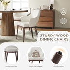 Wooden Dining Chairs Set of 4, Modern Fabric Upholstered Dining Room Chair, Kitchen Side Chairs, Farmhouse Dinner Chair with Open Back for Kitchen, Beige