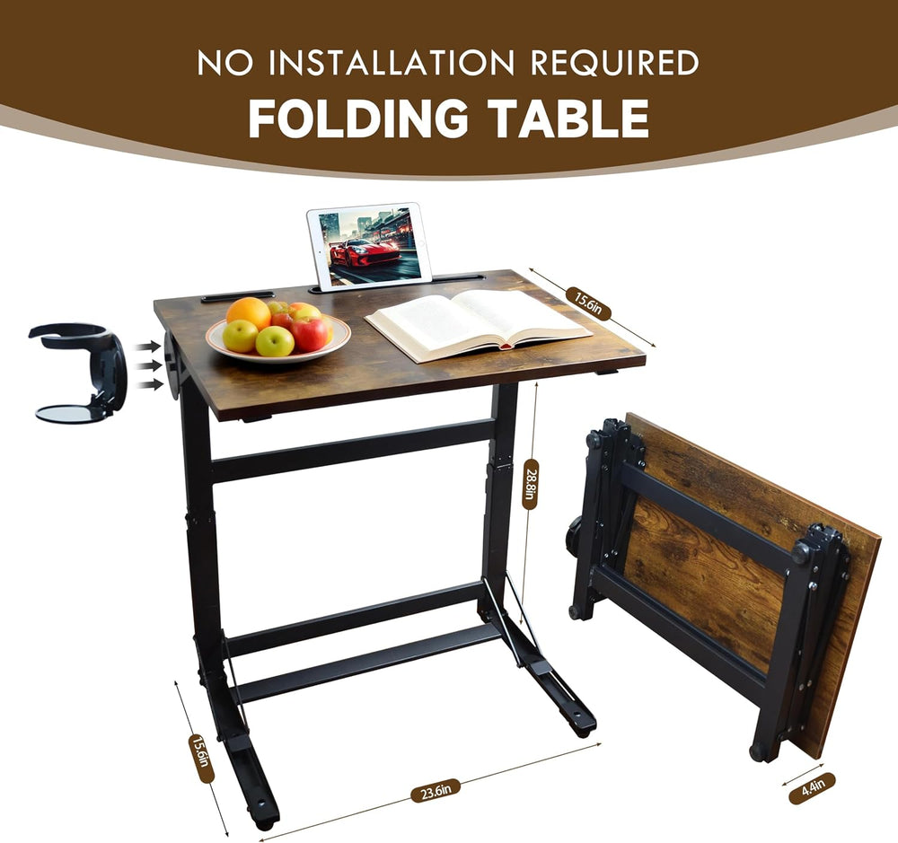 YIBOLIN'S Couch Table Tray - Foldable TV Dinner Tray Table with No Assemb...