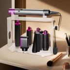 2025 New Storage Holder for Dyson Airwrap Hair Tool Organizer Accessories, Clear Acrylic Hair Dryer Rack 6 Holes Countertop Desktop Styler Stand Bathroom Organizer with Cord Hanger