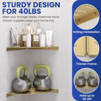 2 Pack Corner Shower Shelves Load Capacity 40 lbs 304 Stainless Steel Shower Corner Shelf Will not Rust 8in Shower Shelf for Inside Shower Brushed Gold Drilling Installation