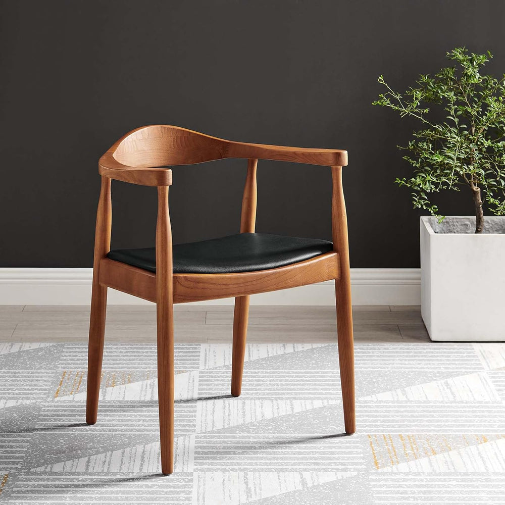 Modway Presidential Mid-Century Modern Faux Leather Upholstered Dining Armcha...