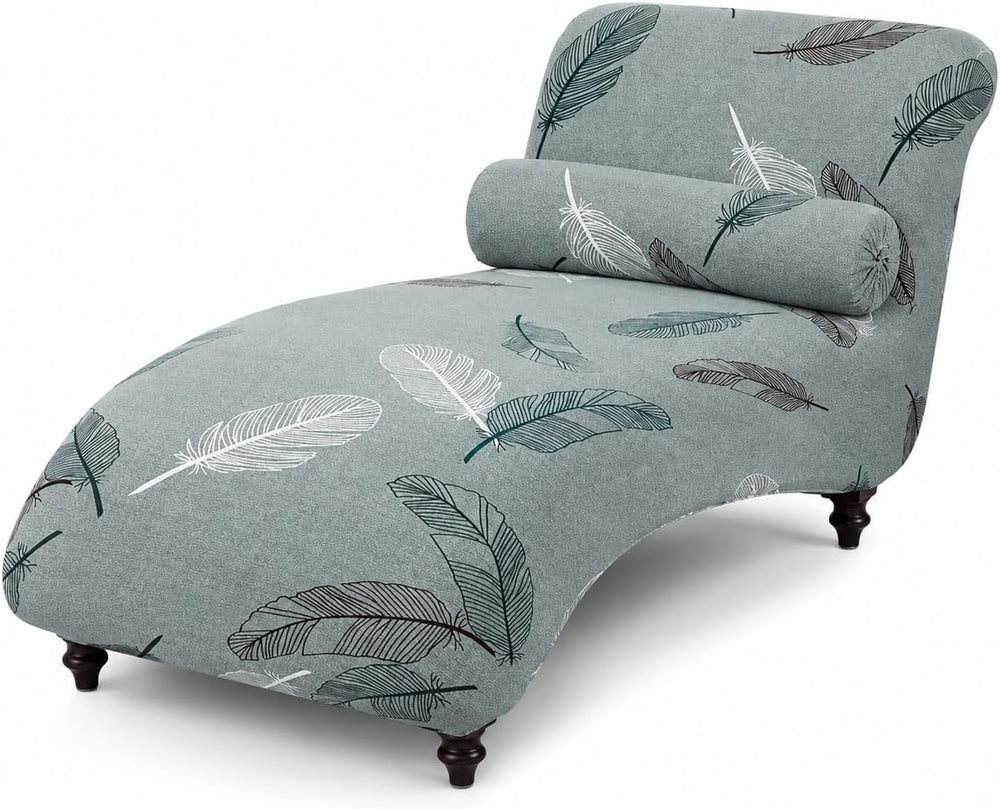 Printed Armless Chaise Lounge Indoor Slipcover Stretch Chair Covers for Livin...