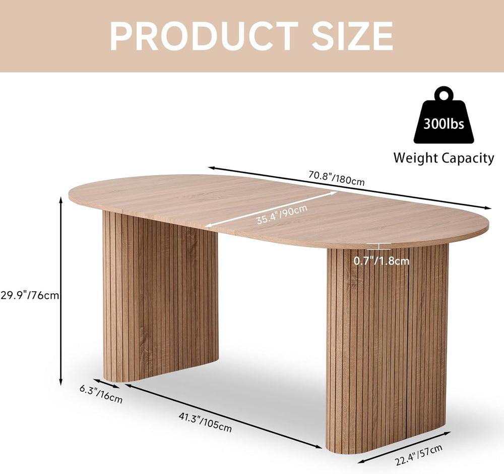 70.8" Modern Dining Table for 6 8 People Farmhouse Kitchen Dinner Table ...